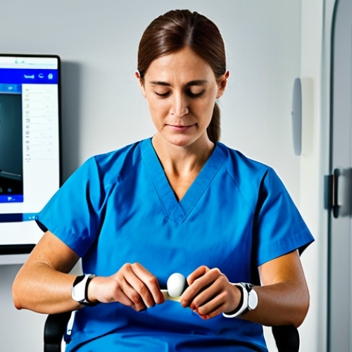 **

"A patient using a smart rehabilitation device for upper limb exercises, fully clothed, in a modern clinic setting, perfect anatomy, professional lighting, safe for work, appropriate content, family-friendly."

**